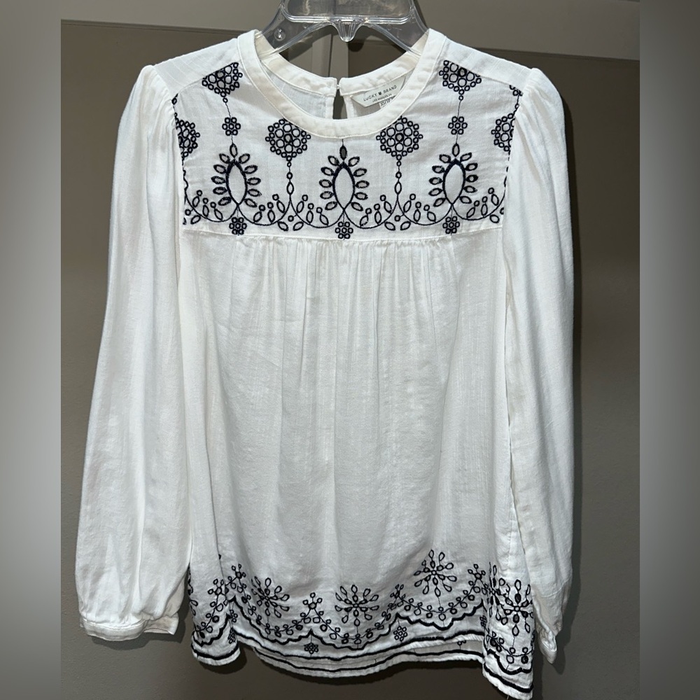 Lucky Brand Bohemian Floral Tunic Top Size XS